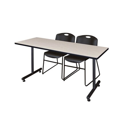 Kobe Rectangle Training Table, 66" W, 29" H, Laminate Top, Maple MKTRCT6630PL44BK